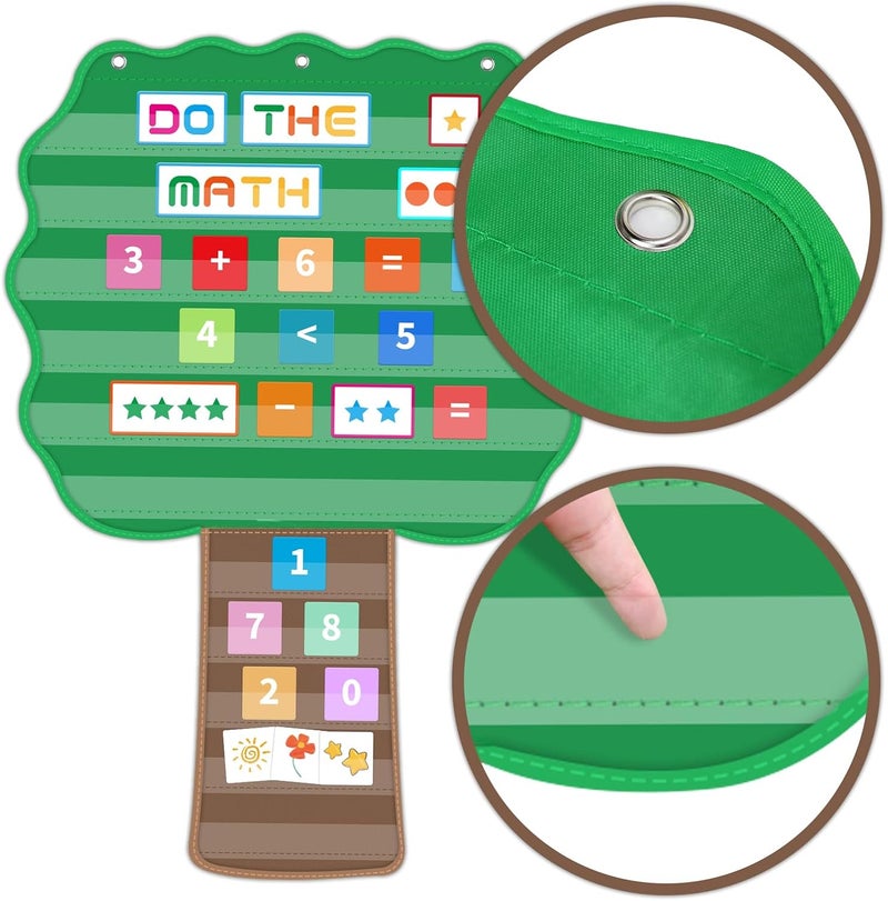 ALSLEA Tree Pocket Chart for Classroom, 42"x 28 ¾" Large Hanging Pocket Charts for Kids, Back to School Supplies for Teacher, Pocket Charts with 11 Sentence Strips Holder (Green) - Image 5
